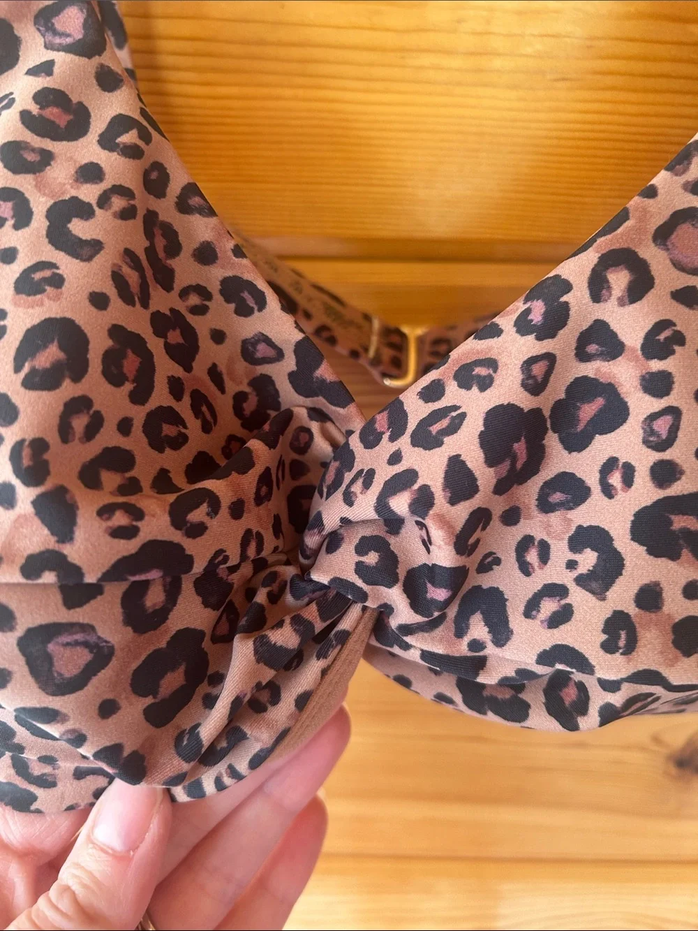 Shade & Shore Leopard-Print Bikini Top in Brown and Black